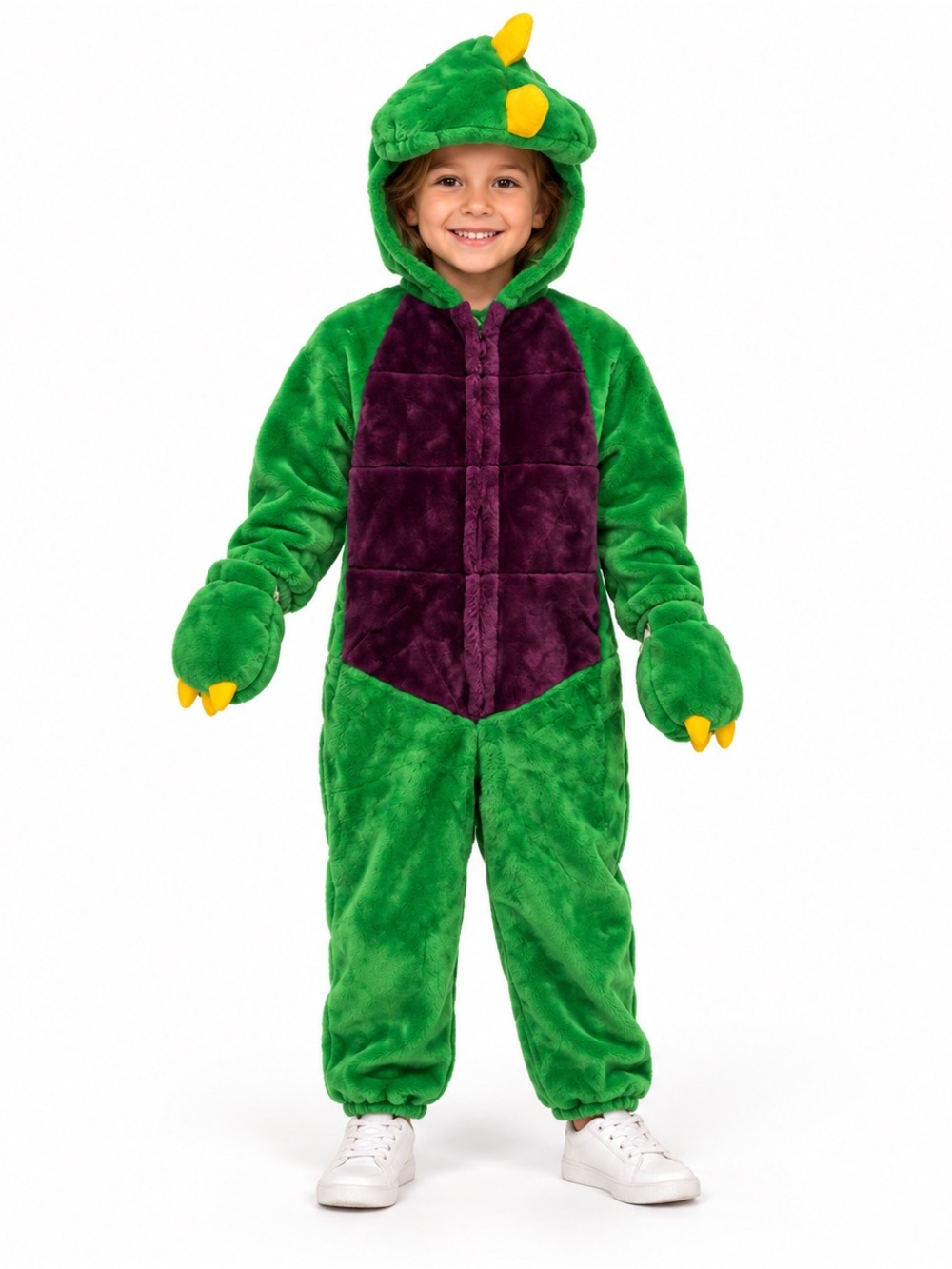 Kids Green Purple Plush Dinosaur Dragon Halloween Costume Size 6 6 x